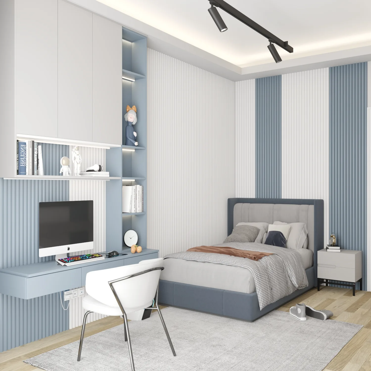 İzlanda Mavi Ofis gri Genç Odası 3
