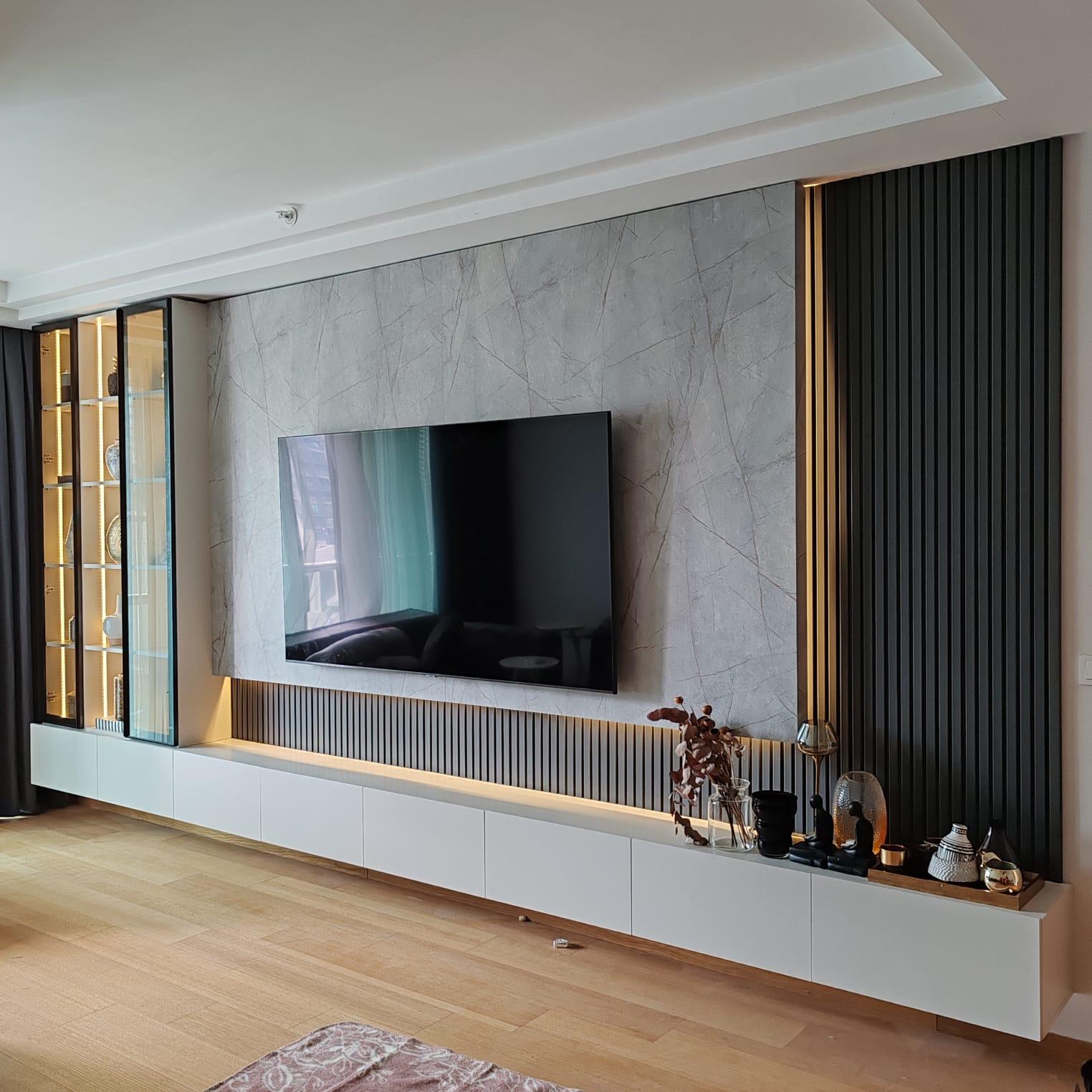 Lambiri Panel+Lak panelli Tv Ünitesi